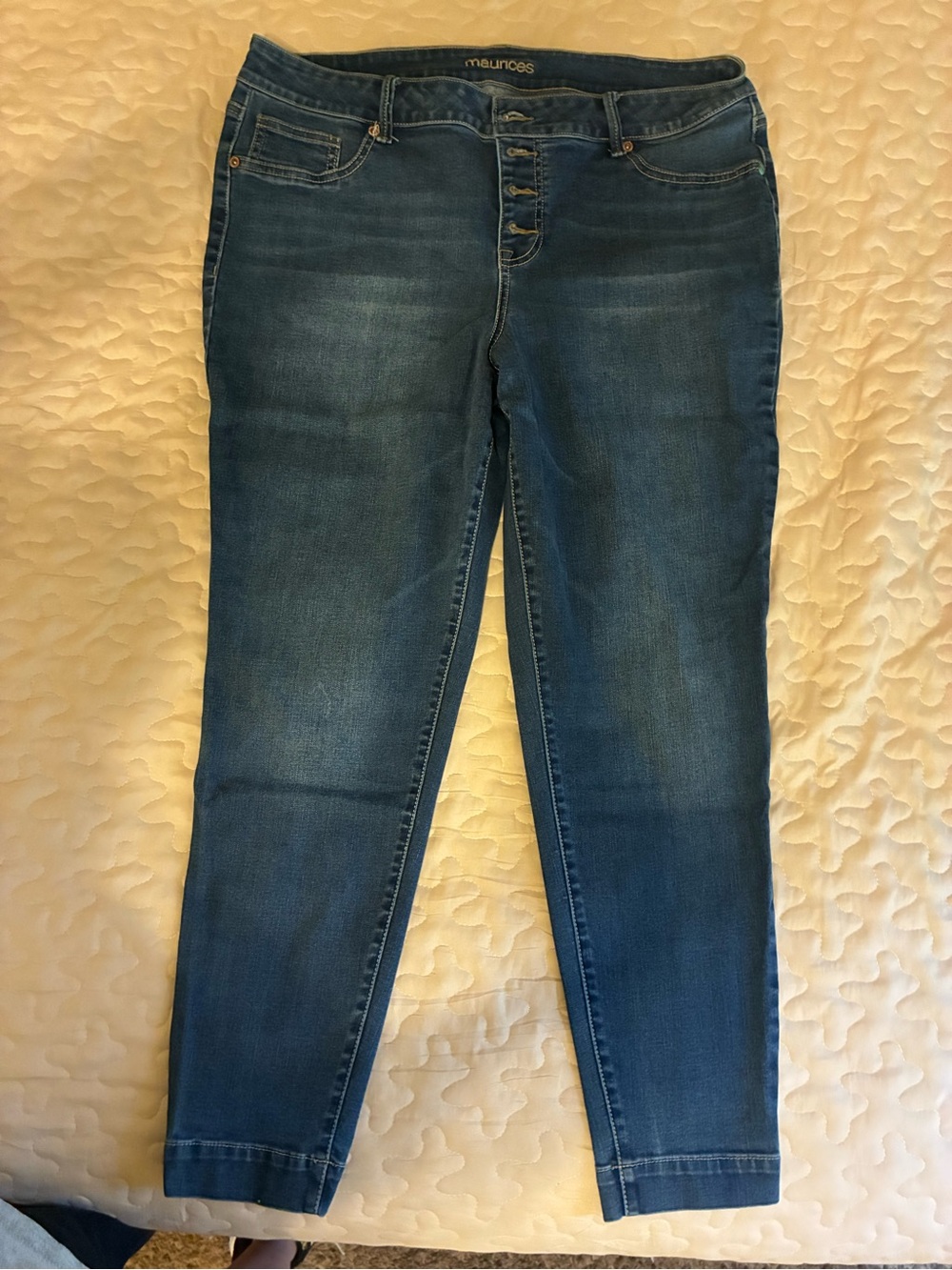 Maurices Blue Skinny Button-Fly Jeans